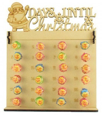 6mm Chupa Chups Lolly Pop Holder Advent Calendar with 'Days Until Christmas' Santa Topper